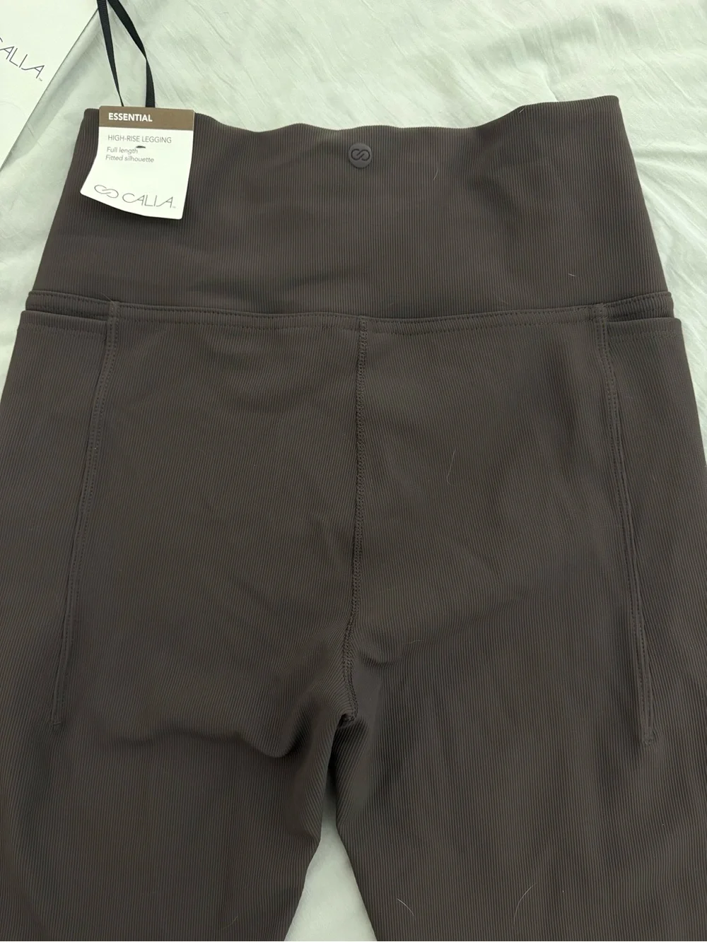 Kids High-Waist Leggings in Dark Brown - Stretch Performance